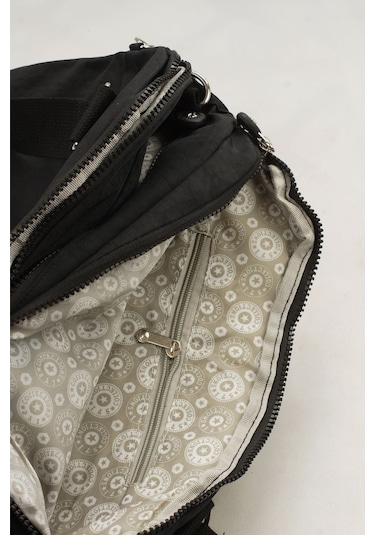 571 Krinkıl/klinkır Su Geçirmez Ithal Kumaş Çok Gözlü Anne Okul Postacı El Omuz Çantası Siyah 9-5c Siyah