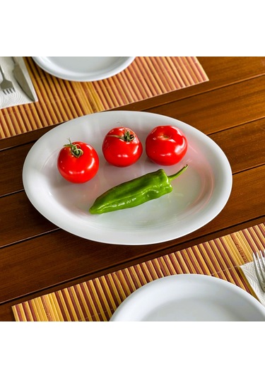 Alezy 629 Göreme Melamin Termostar Arya Kayık Tabak 33,5 Cm Beyaz