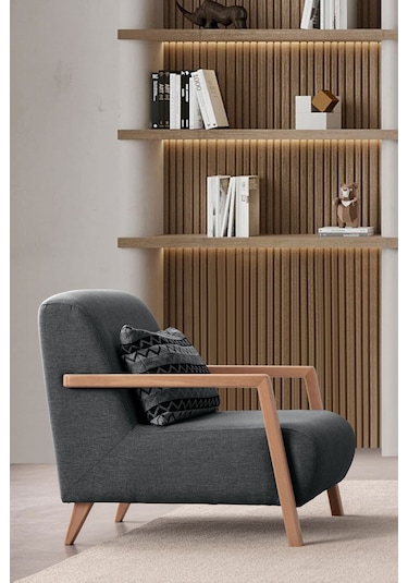 Latte Sırt Mekanizmalı Köşe Koltuk Takımı + Berjer Antrasit