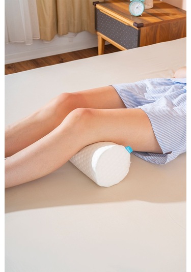 Silindir Ortopedik Visco Yastık 40x14 Cm Beyaz