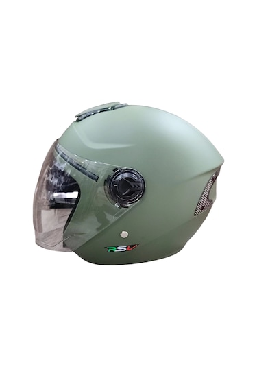 Rsv 618 Güneş Vizörlü Yarım Kask Mat Haki Yeşil