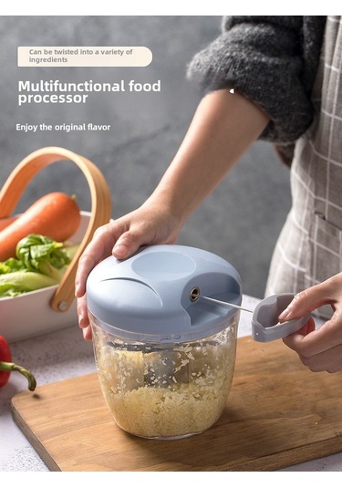 Monyee Evde Bebek Yemeği, Sarımsak, Meyve Puree Hazırlamak İçin El İle Çekmeli Multifonksiyon Kesiici Ve Blender Pus Mavisi 900ml Diğer