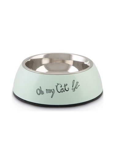 Beeztees Kedi Mama Su Kabı, Paslanmaz Çelik, Mint, 14x4,5cm, 160ml