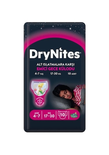 Huggies Drynites Kız Gece Emici Külodu 4 7 Yaş 30 Adet 3'lü