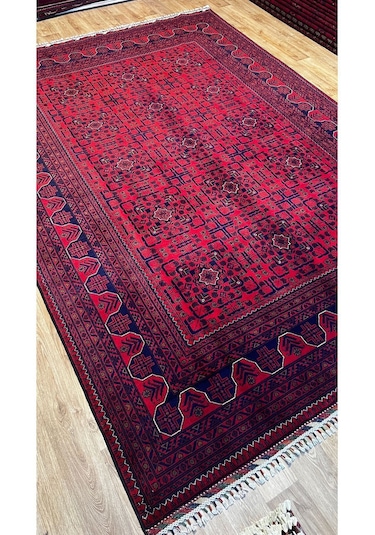 El Dokuma Afgan Halısı Bordo