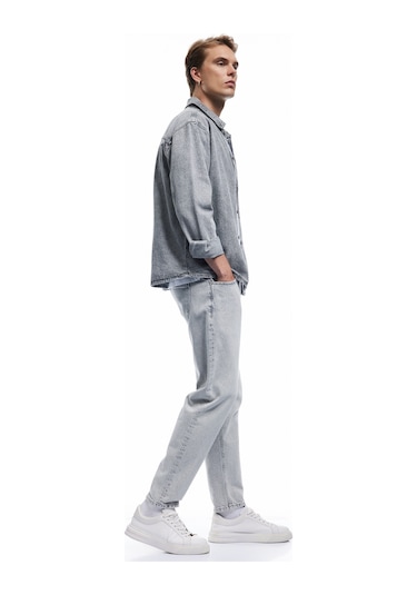 Koton Normal Bel Pamuklu Tapered Fit Jean Pantolon - Joe Jean Gri 6wam40070nd Gri