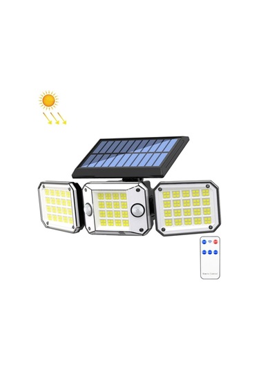 Sones Dış Mekan Üçlü Kafa 224led Çift Sensörlü Güneş Enerjili Duvar Işığı Dönen Gövde Sensörlü Işık Bahçe Ev Aydınlatması, Stil: İntegral