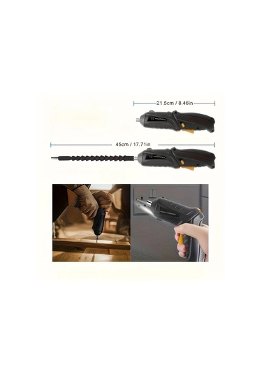 Honeybeeshop İki Parti Elektrikli Vida Led Işıklı Döner Saplı 3 6v Şarjlı Kablosuz Tornavida Usb İle Çalışan Ev Tamir Aleti