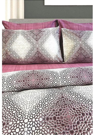 Tek Kişilik Ranforce Nevresim Takımı Düz Çarşaflı Ottoman Gül Kurusu