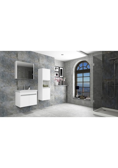 Begonya 65 Cm Banyo Dolabı (Boy Dolap Dahil )