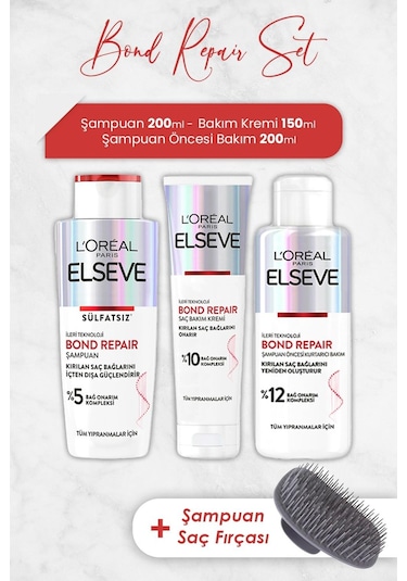 Elseve Bond Repair Saç Bakım Serisi Ve Şampuan Fırçası