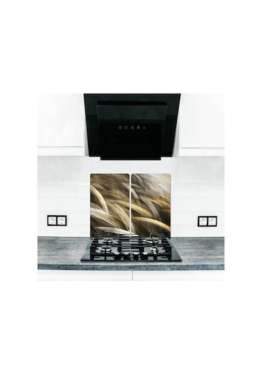 2' Li 40X52 CM Hasat Desenli Cam Kesim Tablası ve Ocak Koruma