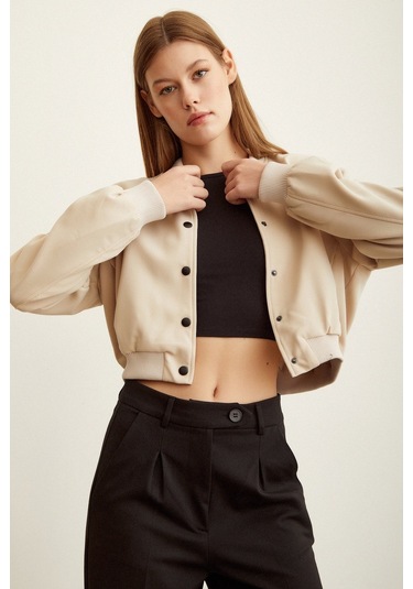 Never More Astarlı Çıt Çıtlı Mont Bej