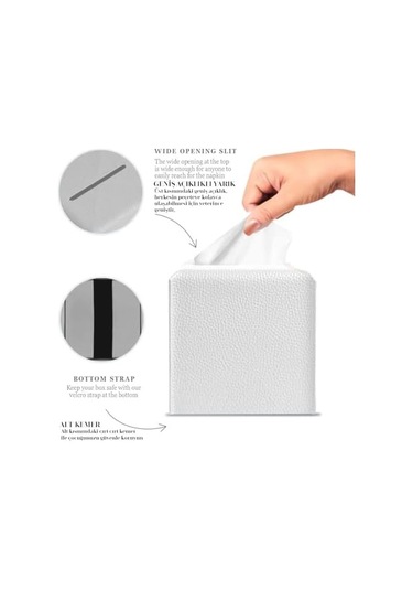 Spring Modern Pu Deri Peçete Kutusu Kapağı, Basit Düz Renk Tutucu Kare Peçete Çantası, Banyo, Ofis, Araba, Açık Çadır, Yemek Masası İçin İdeal, 13 X 13 X 13 Cm, Beyaz Siyah Spring Modern Pu Deri Peçete Kutusu Kapağı, Basit Düz Renk Tutucu Kare Peçete Çantası, Banyo, Ofis, Araba, Açık Çadır, Yemek Masası İçin İdeal, 13 X 13 X 13 Cm, Beyaz Siyah