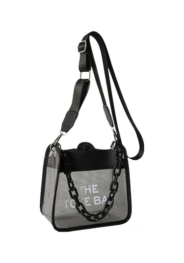 Stadyum Onaylı Şeffaf Çanta, Zincir Tutacaklı Küçük Şeffaf File Çanta, Günlük Ve Seyahat İçin. Çok Renkli Çok Renkli