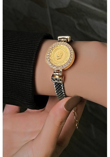 Kauçuklu Simli Çeyrekli Bileklik Sarı Altın