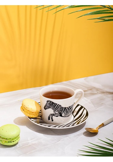 Aura Of Bohemia Çay Ve Kahve Takımı "zebra" Desenli Fincan Ve Tabak 220 Ml 233046292 Beyaz