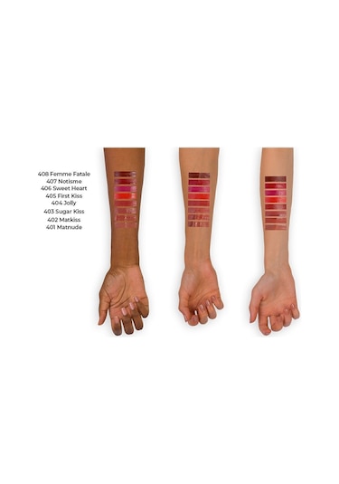 Note Cosmetique Mattemoist Lipgloss Yarı Mat Saten Bitişli Likit Ruj 408 Femme Fatale - Bordo