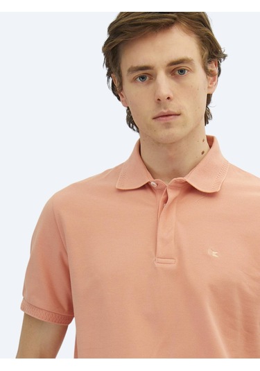 Somon Düz Polo Yaka %100 Pamuk T-shirt Somon