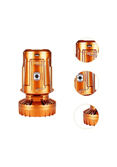 Homyl Güneş Enerjili Kamp Feneri Fanlı Elektrikli Fan Altın Altın