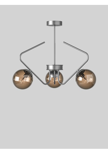 Lunor Siyah Metal Bal Rengi Cam Küre Başlıklı Modern 3'lü Avize