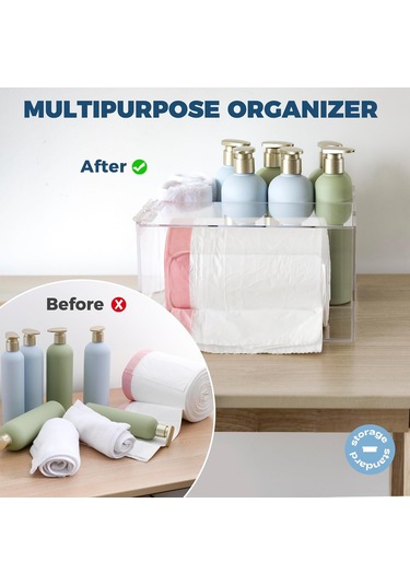 Mutfak Ve Banyo İçin Çöp Torbası Saklama Kutusu Şeffaf
