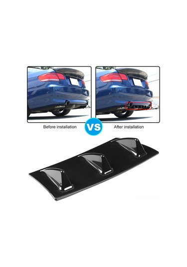 Shineyee Araç Arka Tampon Hava Dinamikliğini Artıran Köpek Balığı Kanadı Diffüzyörü Büyük Boy Abs Malzeme Dayanıklı Sıkıca Montajlı