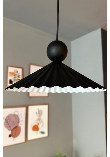 Avilla Metal Avize Tekli Siyah Tek Boncuk Kafa Rustik Cafe Mutfak Modern Sarkıt Aydınlatma Siyah