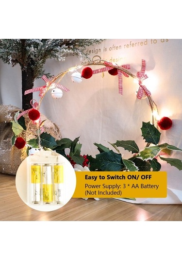 Maoyaya Noel Led Işık Zinciri: 2 Metre 20 Led Pil İle Çalışan Dekoratif Çan Ve Top Modelleri Diğer