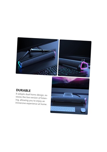 Ev Ofis Yurt Ses Çubuğu Siyah Bilgisayar Hoparlörü Stereo Ses Çift Hoparlör Ses Kutusu Müzik Çalar