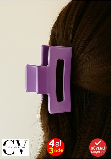 Mor Renk Televizyon Model Mandal Saç Tokası 11 Cm - Şık Ve Dayanıklı Mor