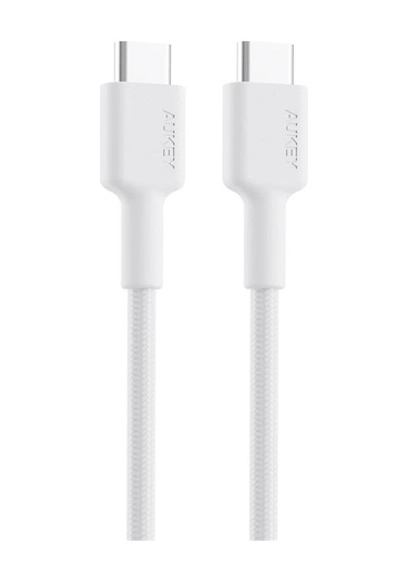Aukey Cb-cd45-wh Pd Naylon Örgülü Type-c Type-c Şarj Kablosu 0.9mt