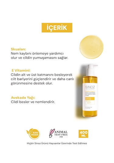 Sinoz Yüz Temizleme Yağı 400 ML