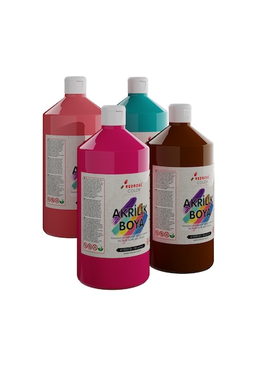 Red Rose Tamamlayıcı Renkler Akrilik Boya 4'lü Set 4 x 1 KG