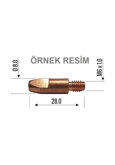 Magmaweld Kaynak Kontak Meme Ucu M6X1,2Mm - 20 Adet