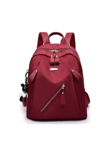 Moda Trend Büyük Kapasiteli Oxford Kumaş Çanta Kadın Omuz Çantası Kırmızı Renk Asma Aparatıyla