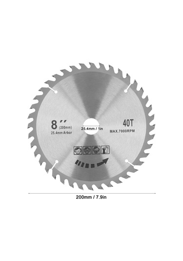 Xindoker 200mm 40 Dişli Sert Karbür Testere Bladesı, Ahşap Kesim İçin Tersli Dişli, Isı Dağıtım Delikli, Paslanmaz Ve Dayanıklı - 8 Adet Paket