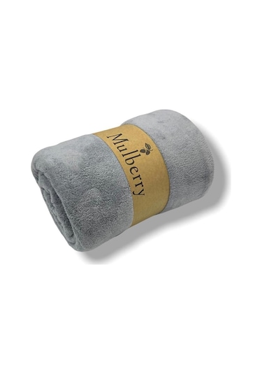 Mulberry Wellsoft Televizyon Peluş Polar Tek Kişilik Battaniye Gri 170 x 230