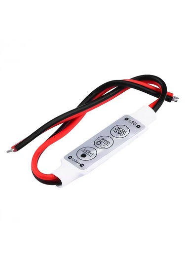 Üç Tuşlu Tek Renkli Led Kontrol Cihazı 12v-24v Kırmızı - Siyah