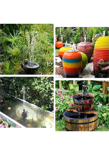 Motion003 1 5w Mini Pompa 6 Nozullu Güneş Enerjili Dış Mekan Fıskiye Seti Kuş Banyoları Havuz Bahçe Akvaryum