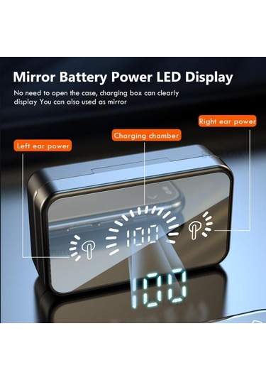 Bluetooth 5.2 Mikrofonlu Kulaklık, Stereo Spor Su Geçirmez Kablosuz Kulaklık Bluetooth, Harici Pil İçin Şarj Cihazı