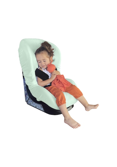 4katlı Müslin Bebek Oto Koltuk Kılıfı Lastikli %100pamuk Mint