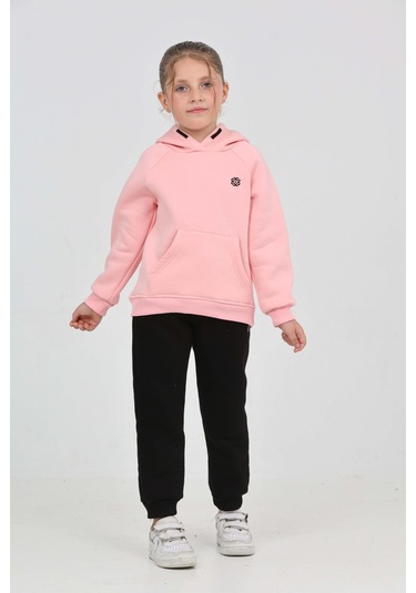 Toontoy Kız Çocuk Garni Nakışlı Eşofman Takım Pembe