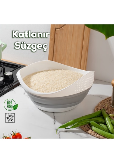 Porsima 726 Çok Amaçlı Katlanabilir Akordiyon Süzgeç-leğen
