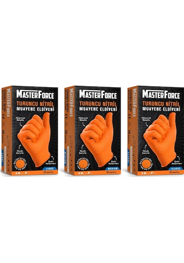 Haspet Masterforce Nitril Turuncu Eldiven 50 Adet