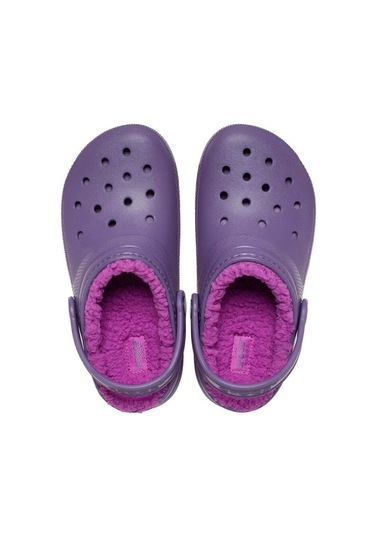Crocs Classic Lined Clog K Çocuk Terlik - Gece Moru Mor