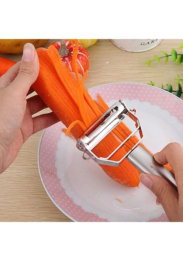 Çift Taraflı Pratik Meyve Sebze Soyucu Doğrayıcı Çok Renkli
