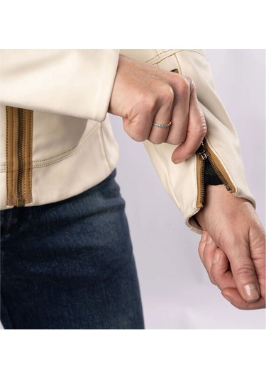 Icon Tuscadero 3 Korumalı Kadın Motosiklet Montu Beyaz