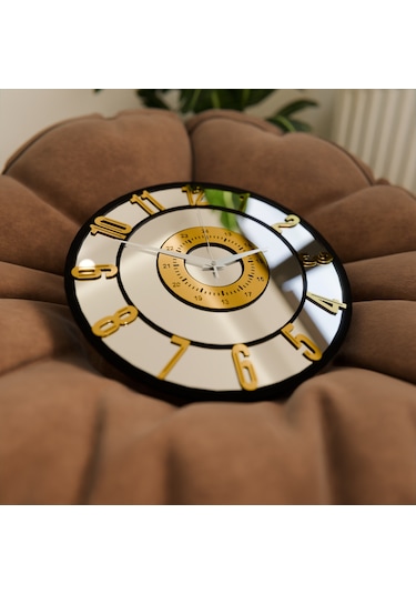 Dekoratif Lüks Aynalı Pleksi Duvar Saati Gümüş