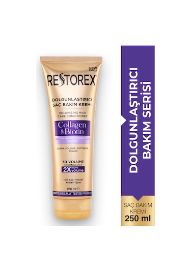 Restorex Collagen & Biotin Hacimsiz Saçlar Için Dolgunlaştırıcı Saç Bakım Kremi 250 Ml